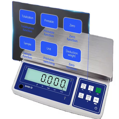 정밀성 및 6V/4000mAh 배터리로 사용자 정의 가능한 ABS 15KG LCD 디스플레이 테이블 스케일
