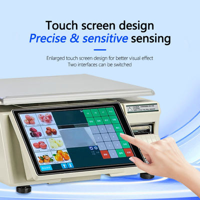15kg 터치 스크린 라벨 인쇄 LED LCD 디스플레이와 1*RS232 포트 유형으로 무게 가량