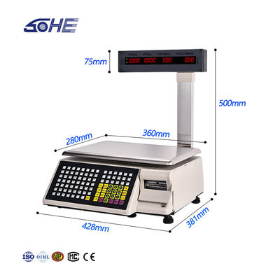 ABS 플라스틱/무화강판 30kg 인쇄 바코드 테이블 스케일 SHW-TMB -20 C-50 C