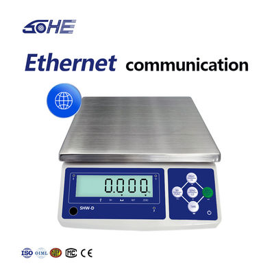 SHWDL-15KG 이더넷 기능 테이블 스케일 LCD 디스플레이와 AC/DC 전원 공급 장치