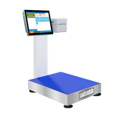 15인치 LCD 디스플레이 15-500kg 해산물 처리 도크 안드로이드 인쇄 라벨 스케일 -10-40C