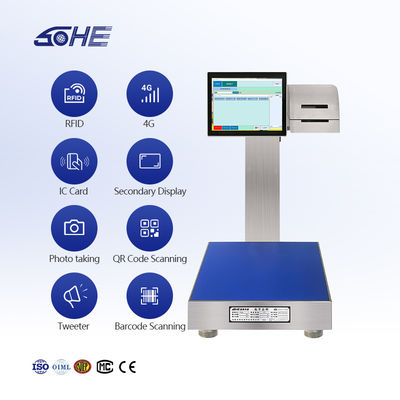 방수 스마트 스케일 SOHE 60KG 450*600mm 플러그인 윈도우 시스템 사용자 정의 프린터