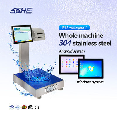 방수 스마트 스케일 SOHE 60KG 450*600mm 플러그인 윈도우 시스템 사용자 정의 프린터