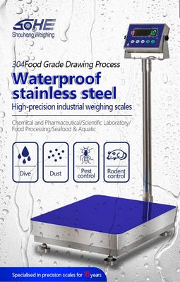 LED 디스플레이 300kg SOHE A1S 식품 공장용 방수 스케일 500*600mm 세척 가능