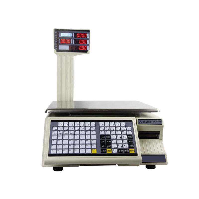 SHW-TMC 30kg 바코드 인쇄 테이블 스케일, AC/DC 전원 공급 및 최대 범위