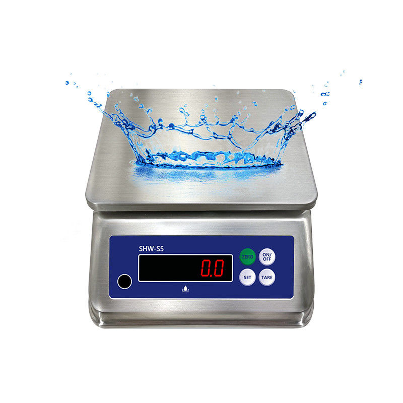 15kg S5 이중 스크린 스테인리스 스틸 방수 테이블 전자 저울 -10 C-40 C